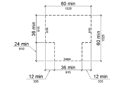 Figure 304.3.2 T-Shaped Turning Space